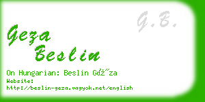 geza beslin business card